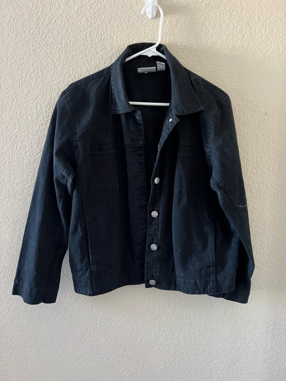 Chico's Black Button-Front Jean Jacket